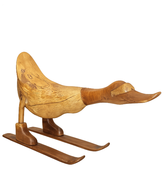 Der Skispringer als Naturente, 25cm hoch