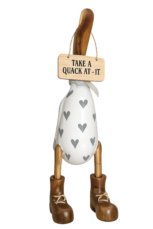 Neugiernasen Ente, 40cm hoch + Schild