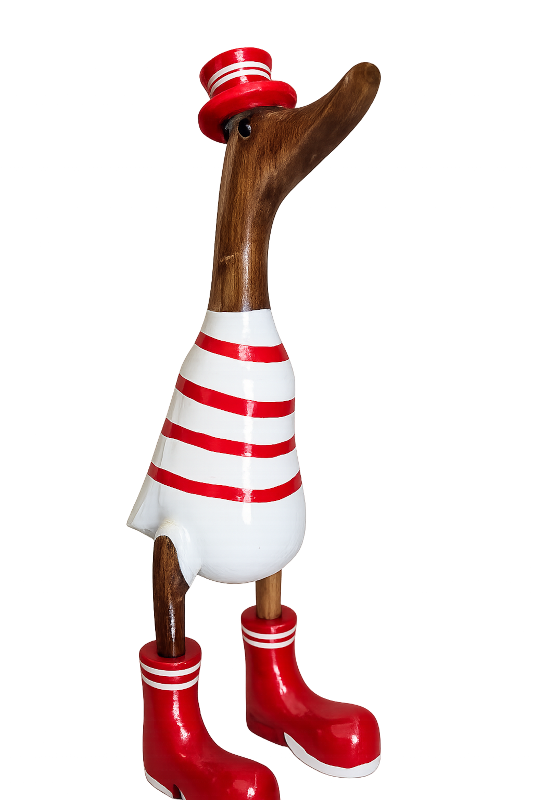 Die Rot-Weiß Glücksente, 30cm hoch
